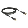 Delock - Kabel DisplayPort - DisplayPort (M) do Mini DisplayPort (M) - 2 m - křídlové šrouby - černá