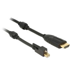 Delock - Kabel adaptéru - Mini DisplayPort s piny (male) do HDMI s piny (male) - 3 m - černá - podporuje 4K