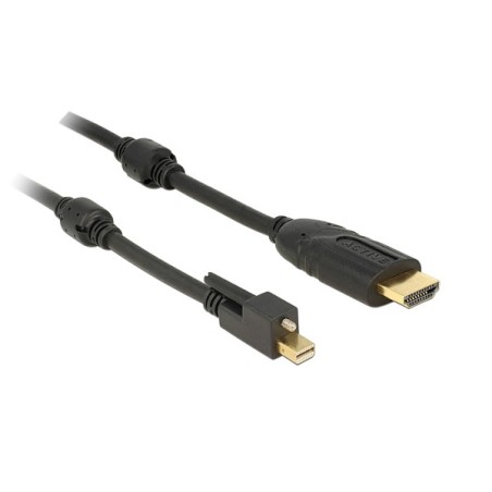 Delock - Kabel adaptéru - Mini DisplayPort s piny (male) do HDMI s piny (male) - 5 m - černá - podporuje 4K