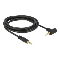 Delock - Audio kabel - mini-phone stereo 3.5 mm s piny (male) do mini-phone stereo 3.5 mm s piny (male) - 3 m - černá - úhlový