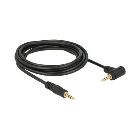 Delock - Audio kabel - mini-phone stereo 3.5 mm s piny (male) do mini-phone stereo 3.5 mm s piny (male) - 3 m - černá - úhlový