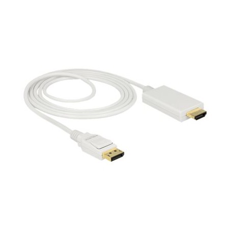 Delock - Kabel adaptéru - DisplayPort s piny (male) do HDMI s piny (male) - 2 m - trojnásobně stíněná kroucená dvoulinka - bílá