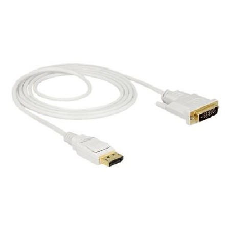 Delock - Kabel adaptéru - jeden spoj - DisplayPort (M) do DVI-D (M) - DisplayPort 1.2 - 2 m - pasivní - bílá