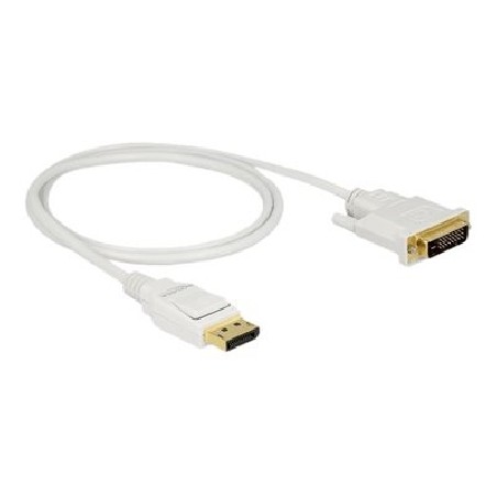 Delock - Kabel adaptéru - jeden spoj - DisplayPort (M) do DVI-D (M) - DisplayPort 1.2a - 1 m - pasivní - bílá