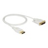 Delock - Kabel adaptéru - jeden spoj - DisplayPort (M) do DVI-D (M) - DisplayPort 1.2a - 1 m - pasivní - bílá