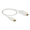 Delock - Kabel adaptéru - DisplayPort s piny (male) do HDMI s piny (male) - 1 m - trojnásobně stíněná kroucená dvoulinka - bílá