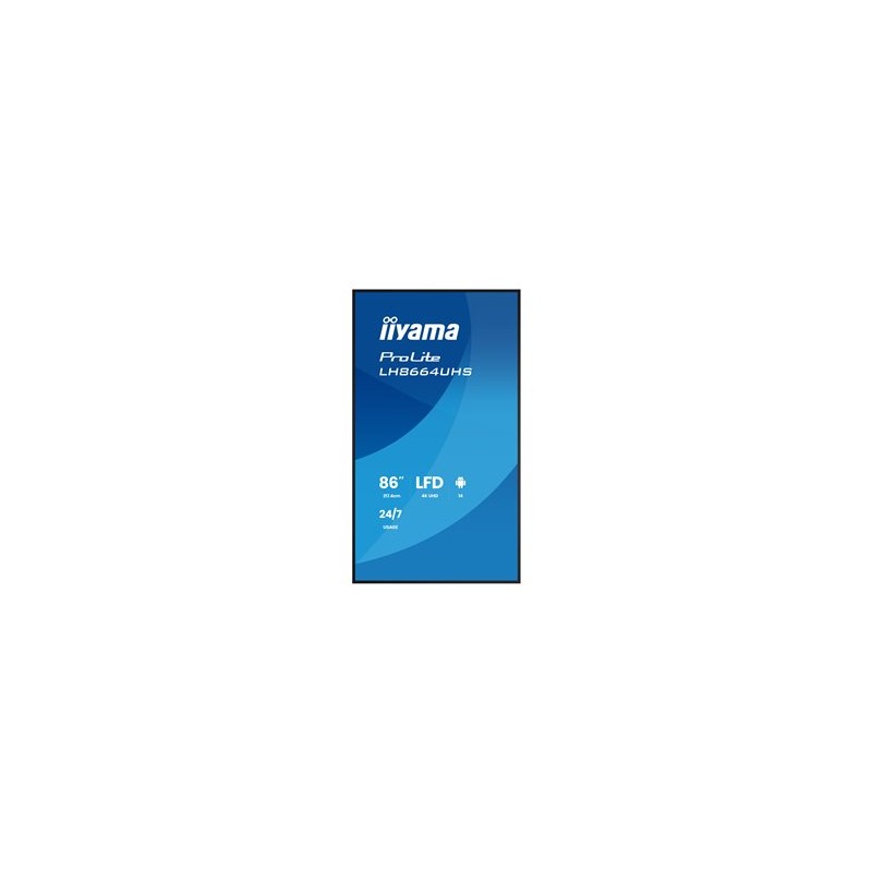 86" iiyama LH8664UHS-B3AG:IPS,4K,ANDR 14,24/7