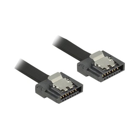 Delock FLEXI - Kabel SATA - Serial ATA 150/300/600 - SATA (M) do SATA (M) - 70 cm - opatřený západkou - černá