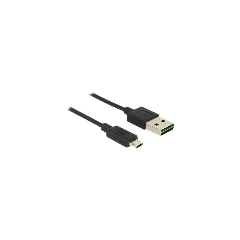 Delock EASY-USB - Kabel USB - Micro USB typ B (M) do USB (M) - USB 2.0 - 1 m - reverzibilní konektor A, reverzibilní mikro