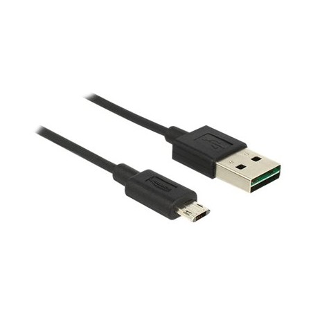 Delock EASY-USB - Kabel USB - Micro USB typ B (M) do USB (M) - USB 2.0 - 1 m - reverzibilní konektor A, reverzibilní mikro