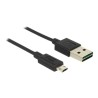 Delock EASY-USB - Kabel USB - Micro USB typ B (M) do USB (M) - USB 2.0 - 1 m - reverzibilní konektor A, reverzibilní mikro