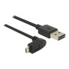 Delock - Kabel USB - USB (M) rovné do Micro USB typ B (M) úhlový - USB 2.0 - 3 m - reverzibilní konektory - černá