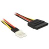 Delock - Elektrický kabel - 4 pinový mini-napájecí konektor (M) do SATA napájení (M) - 24 cm