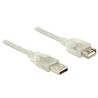 Delock - Prodlužovací šňůra USB - USB (F) do USB (M) - USB 2.0 - 1 m - průhledná