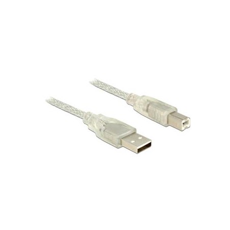 Delock - Kabel USB - USB typ B (M) do USB (M) - USB 2.0 - 5 m - průhledná