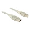 Delock - Kabel USB - USB typ B (M) do USB (M) - USB 2.0 - 5 m - průhledná