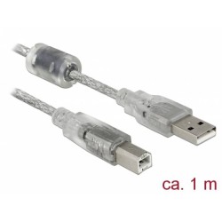 Delock - Kabel USB - USB typ B (M) do USB (M) - USB 2.0 - 1 m - průhledná