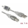 Delock - Kabel USB - USB typ B (M) do USB (M) - USB 2.0 - 1 m - průhledná