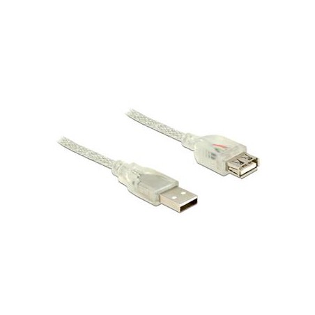 Delock - Prodlužovací šňůra USB - USB (F) do USB (M) - USB 2.0 - 5 m - průhledná