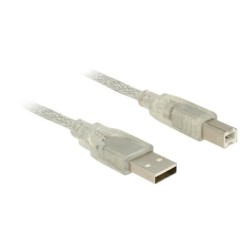Delock - Kabel USB - USB typ B (M) do USB (M) - USB 2.0 - 3 m - průhledná
