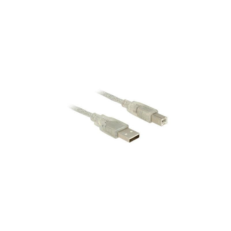 Delock - Kabel USB - USB typ B (M) do USB (M) - USB 2.0 - 3 m - průhledná