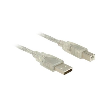 Delock - Kabel USB - USB typ B (M) do USB (M) - USB 2.0 - 3 m - průhledná