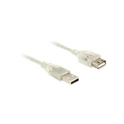 Delock - Prodlužovací šňůra USB - USB (F) do USB (M) - USB 2.0 - 3 m - průhledná