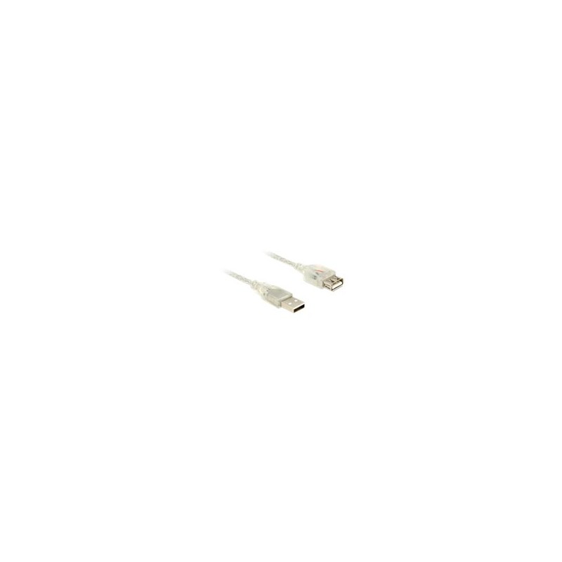 Delock - Prodlužovací šňůra USB - USB (F) do USB (M) - USB 2.0 - 3 m - průhledná