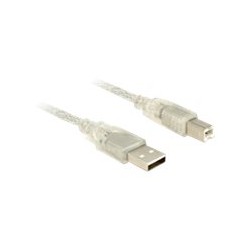 Delock - Kabel USB - USB typ B (M) do USB (M) - USB 2.0 - 2 m - průhledná