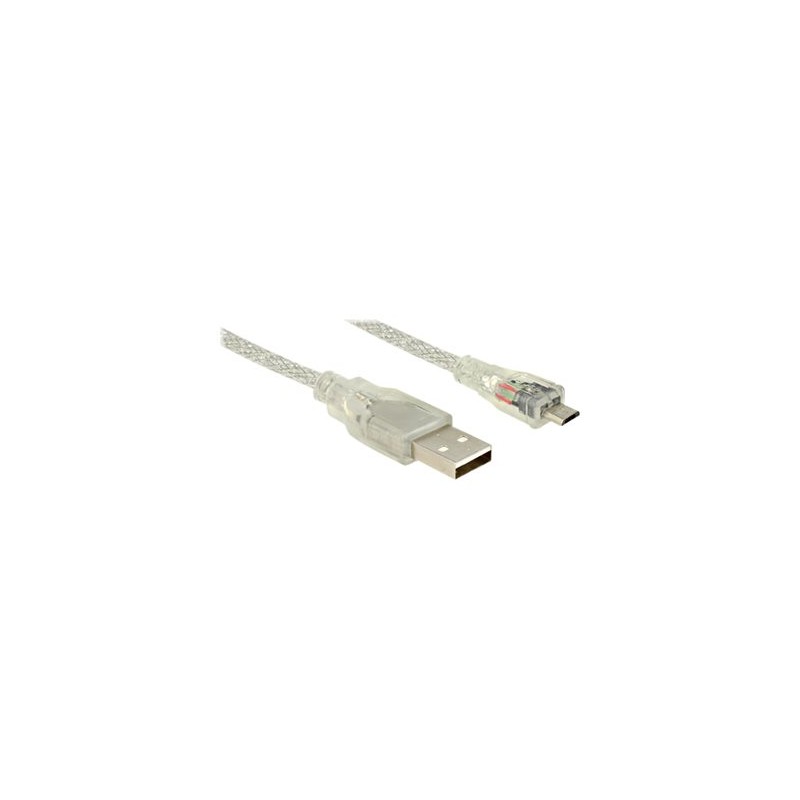 Delock - Kabel USB - Micro USB typ B (M) do USB (M) - USB 2.0 - 1 m - průhledná