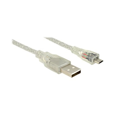 Delock - Kabel USB - Micro USB typ B (M) do USB (M) - USB 2.0 - 1 m - průhledná