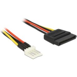 Delock - Adaptér napájení - 4 pinový mini-napájecí konektor (M) do SATA napájení (M) - 15 cm