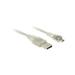 Delock - Kabel USB - Micro USB typ B (M) do USB (M) - USB 2.0 - 50 cm - průhledná