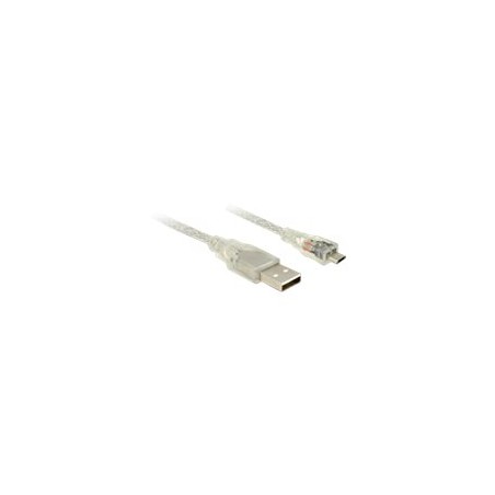 Delock - Kabel USB - Micro USB typ B (M) do USB (M) - USB 2.0 - 50 cm - průhledná