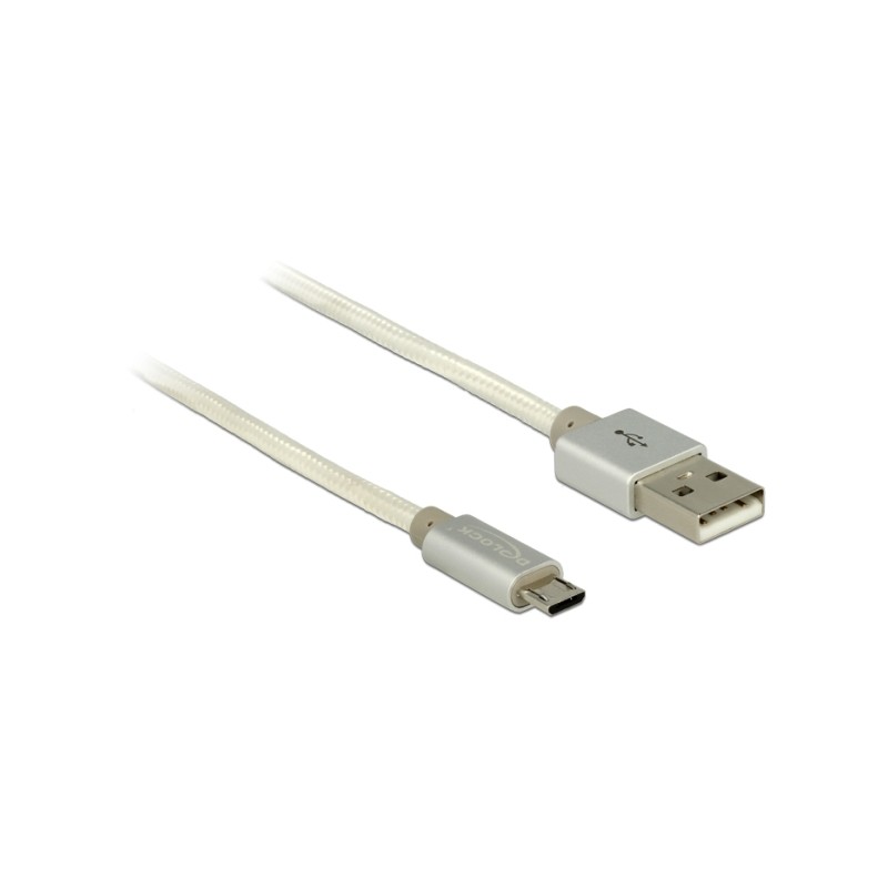Delock - Kabel USB - Micro USB typ B (M) do USB (M) - USB 2.0 - 2 m - bílá