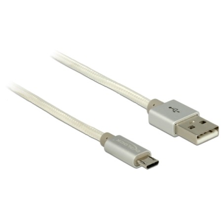 Delock - Kabel USB - Micro USB typ B (M) do USB (M) - USB 2.0 - 2 m - bílá