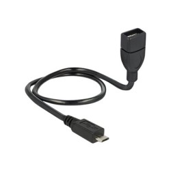 Delock OTG ShapeCable - Prodlužovací šnura USB - USB (F) do Micro USB typ B (M) - USB 2.0 OTG - 50 cm - cerná