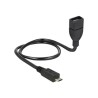Delock OTG ShapeCable - Prodlužovací šnura USB - USB (F) do Micro USB typ B (M) - USB 2.0 OTG - 50 cm - cerná