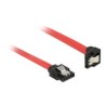 Delock - Kabel SATA - Serial ATA 150/300/600 - SATA (M) do SATA (M) - 30 cm - opatřený západkou, 90° konektor - červená
