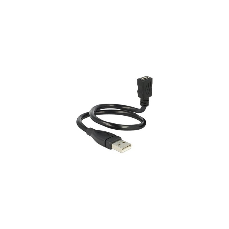 Delock ShapeCable - Prodlužovací šňůra USB - Micro USB typ B (F) do USB (M) - USB 2.0 - 35 cm - černá