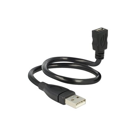 Delock ShapeCable - Prodlužovací šňůra USB - Micro USB typ B (F) do USB (M) - USB 2.0 - 35 cm - černá