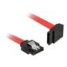 Delock - Kabel SATA - Serial ATA 150/300/600 - SATA (M) do SATA (M) - 50 cm - opatřený západkou, levý úhlový konektor - červená