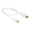 Delock - Kabel adaptéru - Mini DisplayPort s piny (male) do HDMI s piny (male) - 50 cm - trojnásobně stíněná kroucená dvoulinka