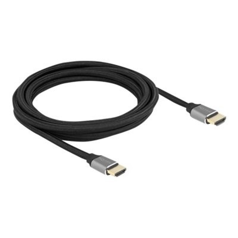 Delock - Ultra High Speed - HDMI kabel - HDMI s piny (male) do HDMI s piny (male) - 3 m - trojnásobně stíněný - šedá - kontakty