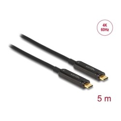 Delock - USB kabel - 24 pin USB-C (M) do 24 pin USB-C (M) - DisplayPort 1.2 - 5 m - Active Optical Cable (AOC), podpora 4K60 Hz