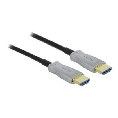 Delock - HDMI kabel - HDMI s piny (male) do HDMI s piny (male) - 100 m - optické vlákno - černá - Active Optical Cable (AOC)