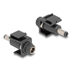 Delock - Adaptér napájení - DC jack 5,5 x 2,1 mm (F) do DC jack 5,5 x 2,1 mm (M) - konektor keystone - cerná