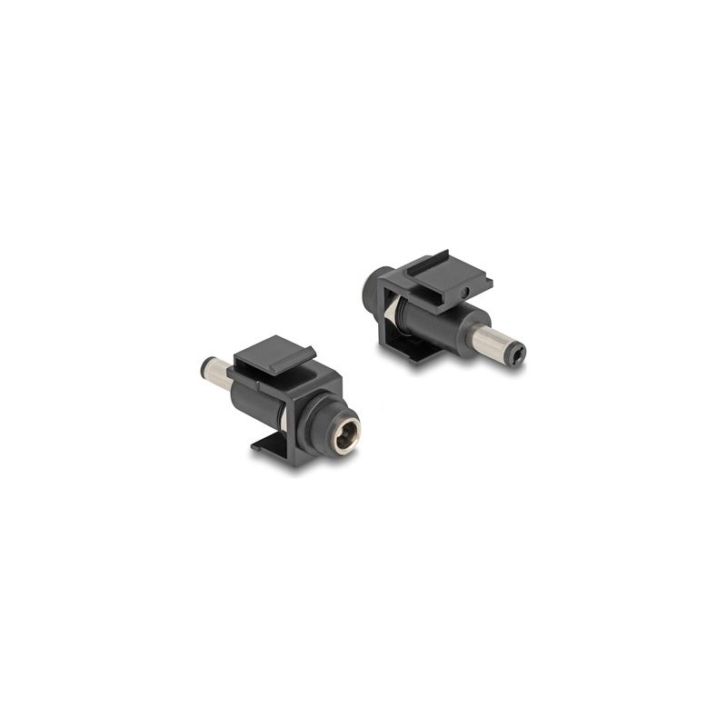Delock - Adaptér napájení - DC jack 5,5 x 2,1 mm (F) do DC jack 5,5 x 2,1 mm (M) - konektor keystone - cerná