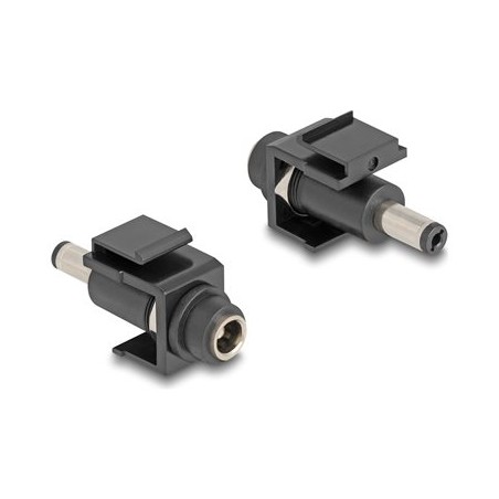 Delock - Adaptér napájení - DC jack 5,5 x 2,1 mm (F) do DC jack 5,5 x 2,5 mm (M) - konektor keystone - cerná
