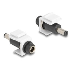 Delock - Modul - napájecí DC jack 5,5 mm (ID: 2,5 mm), napájecí DC jack 5,5 mm (ID: 2,1 mm) - bílá